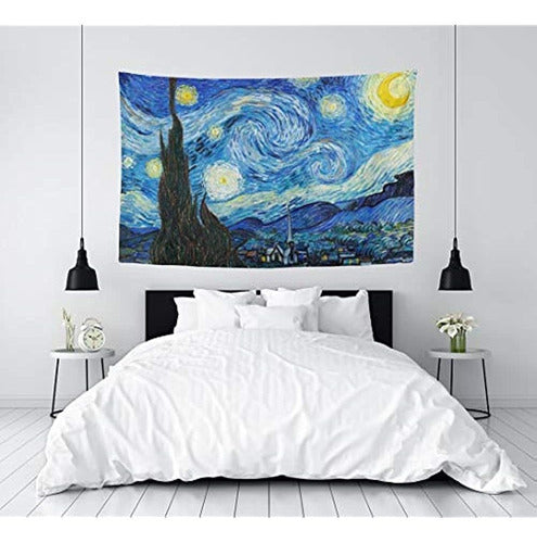 Yongcoler Starry Night Tapestry with Sky and Moon, Wall Hanging Tapestry 1