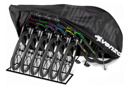 Venzo Bike Cover for 6 Large Bicycles in Bike Rack 0
