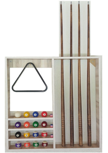 Fushion MB Wall-Mount Taco Rack for 4 Pool Cues and Pool Balls 0