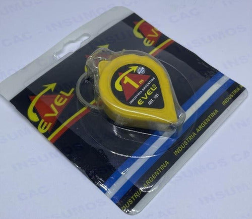 Compact Keychain 8mm x 1m Tape Measure by Evel 101 0