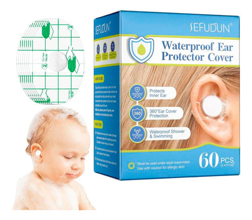 Sefudun Waterproof Ear Protectors - 60 Adhesive Waterproof Child Swim Covers 0