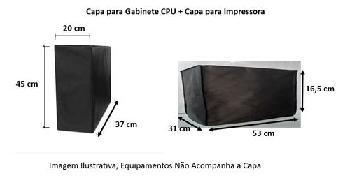 Kit 2 Capas 1. Gabinete Cpu 1. Impressora Resistente Em Tnt. 1