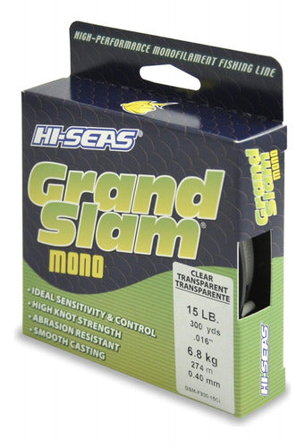 Hi-seas Grand Slam Línea Monofilamento Prueba 15lb 300yd 0