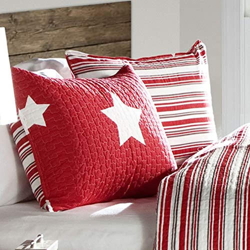 Lush Decor Red Star Quilt-Reversible Juego De Ropa De Cama D 1