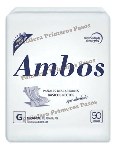 Ambos Adult Rectangular Diapers For Adults G X 50 Up To 80 Kg 0