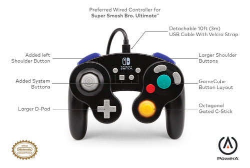 Controlador Powera Con Cable Para Nintendo Switch Gamecube S 1