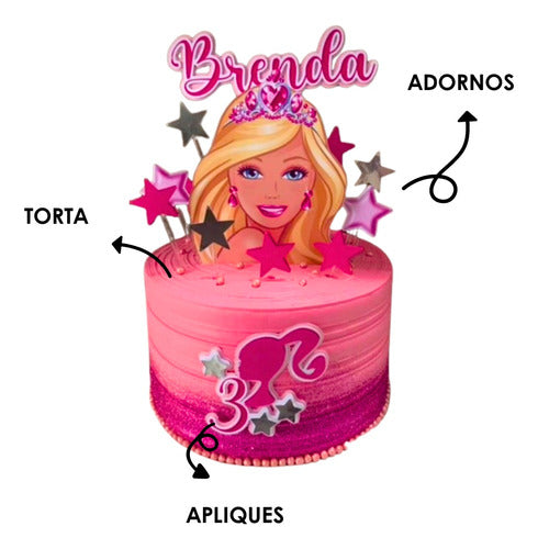 Adorno Barbie Pelicula Cake Topper Personalizado Cumpleaños 1