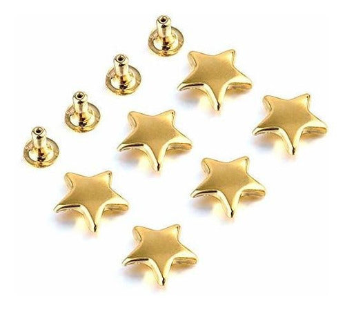 Tachas Remache Estrellas X100u. Doradas12mm 1