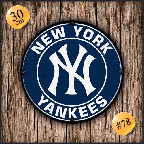 #78 - Cuadro Decorativo Vintage 30 Cm / New York Yankees 1