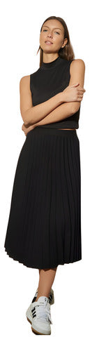 Elegant Trendy Pleated Crepe Skirt Deva 9