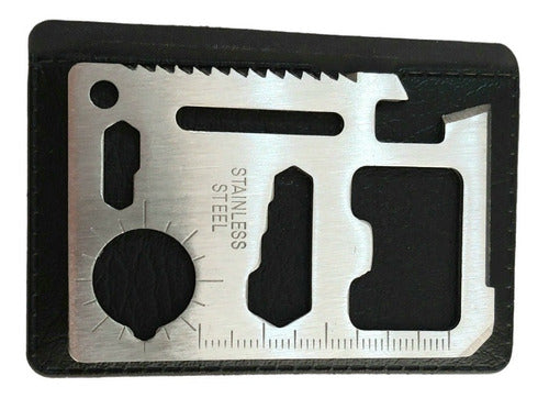 Survival Card 11 Functions Stainless Steel with Case 2