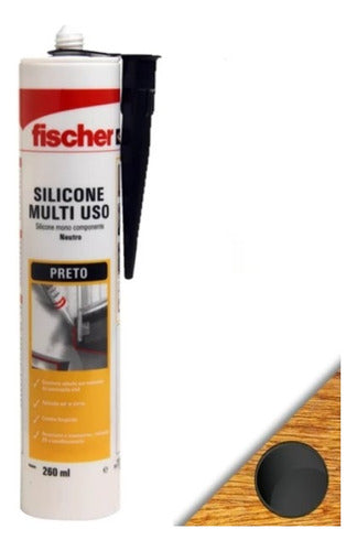 Fischer Acetic Silicone Sealant 280ml - Transparent/White/Black 18