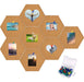 TODOCORTADO Hexagonal Cork Wall Set of 12 Units + 50 Colored Push Pins 0