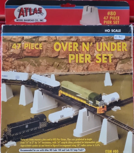Atlas Railroad Pillars for Track Elevation 80 Pieces 0
