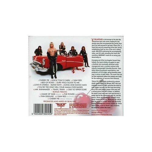 Warrant Cherry Pie CD with Bonus Tracks - Remastered Edition with Book - Warrant Cherry Pie With Bonus Tracks Remastered With Book Cd