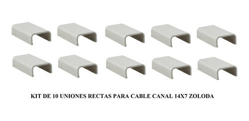 Zoloda Pack of 10 White Straight Unions for Cable Tray 14x7 0