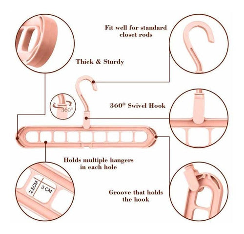 Percha Magica 9 Agujeros Ahorro Espacio Ropero 3 Posiciones 6