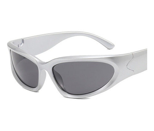 BLONDA Y2K Sport Gray Sunglasses with Black Lens - Unisex 0