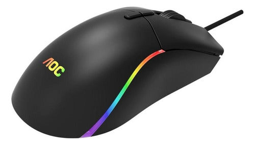 Mouse Gamer Pixart 3327 Rgb Gm310 Preto - Aoc 1