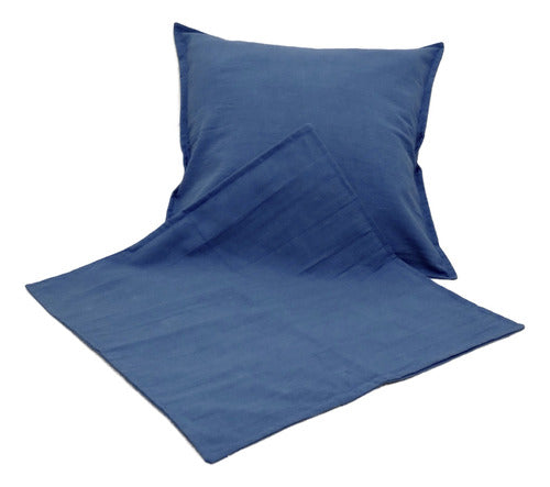 Mbs Artesanías Pack of 4 Tussor Covers in Blue - 50 x 50 cm 0