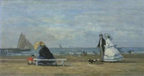 Eugene Boudin - Playa En Trouville - 1863 - Lámina 45x30 Cm. 0