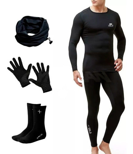 Oslo Thermal First Skin Set - Long Sleeve T-Shirt Leggings Gloves Socks Neck Warmer 0