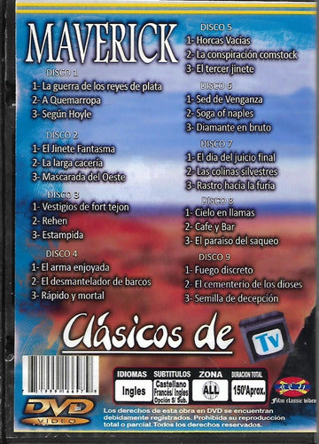 Dvd - Maverick - Clasico De Tv Disco1 -3 Episodios- S/ Uso 1