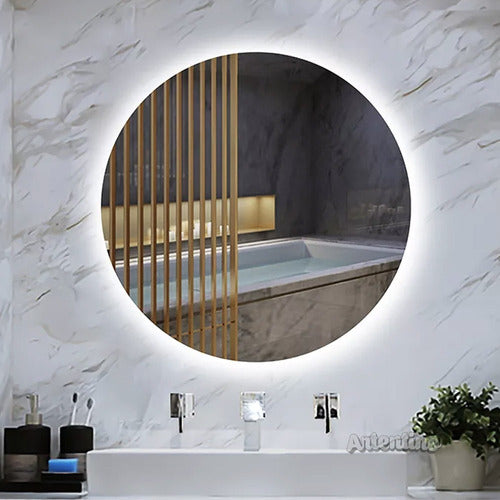 Artentino Round Wall Bathroom Mirror with LED Light, 60 cm 1