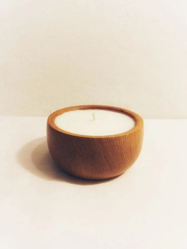 Mevak.deco Aromatic Soy Candle in Wooden Bowl Ø 8cm 1