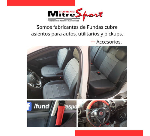 Fundas Mitre Sport Cubre Volante Negro Y Rojo - Auto/ Pickup/ Utilitario 4