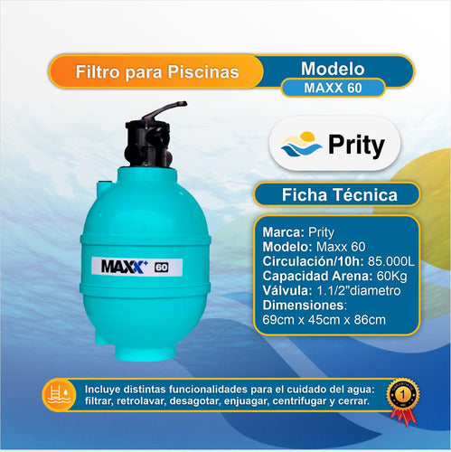 Maxx Filtro Para Piscinas 60 Hasta 120000 Litros 2