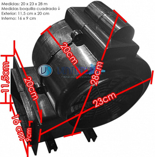 Extractor Kitchen Hood Motor Turbo Double Turbine 4'' 6'' 3