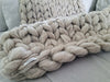 Handmade Nordic Style XXL Bed Runner Blanket in Natural Wool 1.80x0.60 2