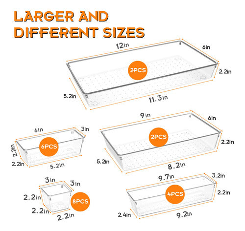 Astofli Organizador De Cajones De Plastico Transparente De 2 2