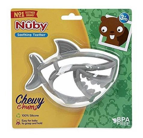 Nuby Chewy Chums Soothing Silicone Teether - Shark 3