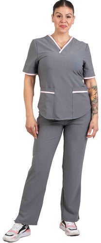 Presente Ambo Médico Spandex Mujer Ajustable Talle Especial 7