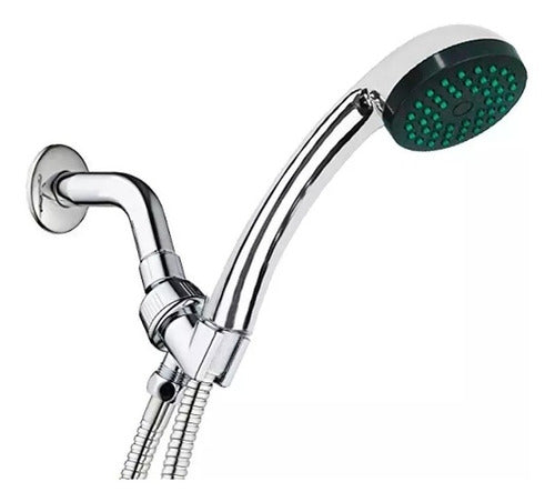 Aquaflex Premium Shower Set with Chrome Handheld Showerhead, 1.5m Stainless Steel Hose, Holder, and Pipe 1