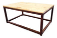 URWA Rustic Iron and Wood Coffee Table with Oxidized Finish 0