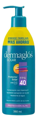 Dermaglós Solar Protector Solar Fps 40 Envase Familiar X 380 Ml 0