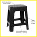 Colombraro Rectangular Stacking Reinforced Black Plastic Stool 4