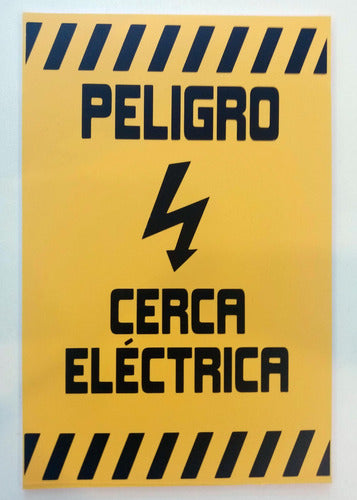 EneGe Electric Fence Danger Sign - PVC Warning Sign 0