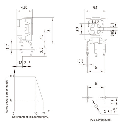 Elumiled Trimpot Carbon Mini Vertical 1M (3318K-105) X1 1