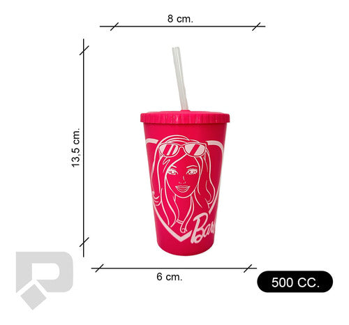 Rupor X25 Plastic Kids Cups with Lid and Straw 500ml 5