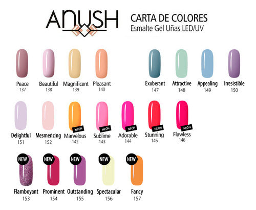 6 Esmaltes Semipermanentes Anush + Cabina Beauty Nail Lamp 5