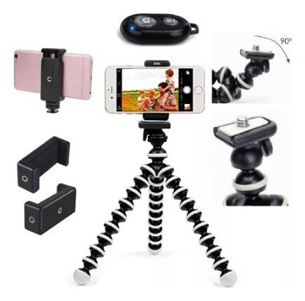 Kit Trípode+soporte Celular+disparador Selfi Gorila 23cm 2