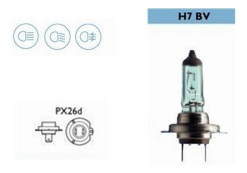 Lampara H7 Blue Vision Philips Halogena Baja 55w Autos 12v 1