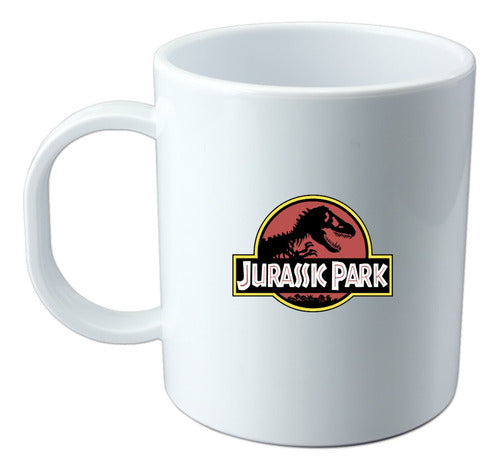 EXXE Taza Plástico Blanca Sublimada Jurassik Park 0