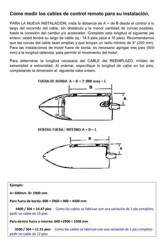 Cable De Acelerador O Cambios De 4,55m Para Johnson Evinrude 4