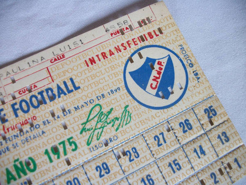 Recibo, Abono, Pase ( Club Nacional De Futbol) 1975 Exelente 1