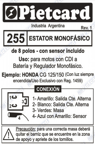 Ignition Plate Comp. Honda CG Titan 150 / CG 125/ (8) 4
